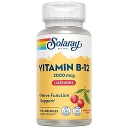 Вітаміни Solaray Vitamin B12, 2000 мкг Natural Cherry 90 льодяники