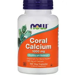 Кораловий кальцій Now Foods Coral Calcium 1000 мг 100 вегетаріанських капсул