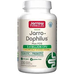 Пробіотики Jarrow Formulas Jarro-Dophilus Plus FOS з ФОС 3.4 млрд КУО 200 капсул