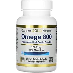 Жирні кислоти California Gold Nutrition Omega 800 30 рибних капсул