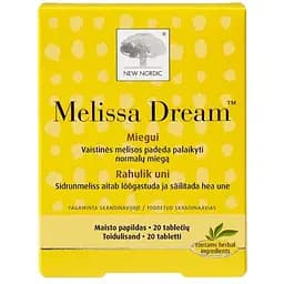 Вітаміни для нормалізації сну New Nordic Melissa Dream 20 таблеток