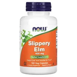 Натуральна добавка Now Slippery Elm 400 mg 100 вегакапсул