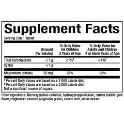Дієтична добавка Natural Factors Magnesium Citrate 50 мг 60 таблеток Bubble Gum - мініатюра 2