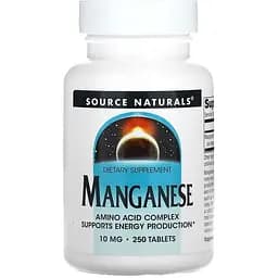 Витамины и минералы Source Naturals Manganese 10 мг 250 таблеток