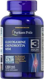 Препарат для суглобів і зв'язок Puritan's Pride Chondroitin Glucosamine MSM 3 Per Day Formula, 120 каплет