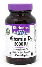 Вітаміни та мінерали Bluebonnet Nutrition Vitamin D3 5000IU, 100 капсул