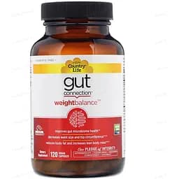 Натуральна добавка Country Life Weight Balance Gut Connection кишечник та вага 120 капсул 