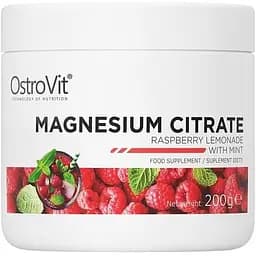 Витамины и минералы OstroVit Magnesium Citrate 200 грамм Малиновый лимонад с мятой