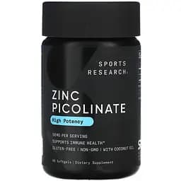 Дієтична добавка Sport Research Copper Zinc Picolinate 50 мг 60 м'яких капсул - мініатюра 1
