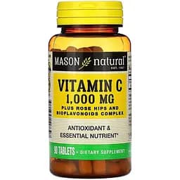 Вітамін C з шипшиною та біофлавоноїдами Mason Natural 1000 мг 90 таблеток