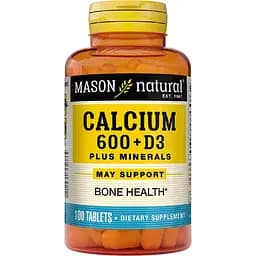Кальций 600 мг + витамин D3 Mason Natural с минералами 100 таблеток
