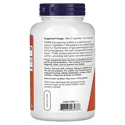 Препарат для суглобів і зв'язок NOW Glucosamine Sulfate 750 mg, 240 капсул - мініатюра 3
