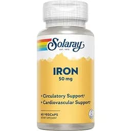 Витамины и минералы Solaray Iron 50 мг 60 вегакапсул