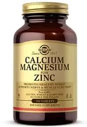 Вітаміни та мінерали Solgar Calcium Magnesium Plus Zinc, 100 таблеток