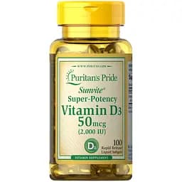 Витамины и минералы Puritan's Pride Vitamin D3 2000 IU 100 капсул