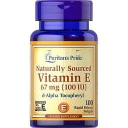 Витамины и минералы Puritan's Pride Vitamin E 100 IU Naturally Sourced 100 капсул