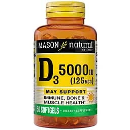 Вітаміни та мінерали Mason Natural Vitamin D3 5000 IU 50 капсул
