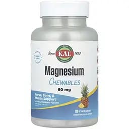 Дієтична добавка KAL Magnesium Chewables 60 мг 90 жувальних таблеток - мініатюра 1