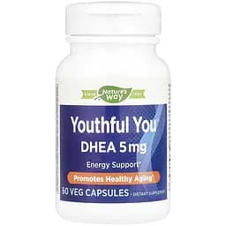 Дегідроепіандростерон Nature's Way DHEA Youthful You 5 мг 60 вегетаріанських капсул (NWY05006)