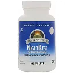 Мелатонін Source Naturals NightRest With Melatonin з травами 100 таблеток