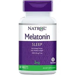 Натуральна добавка Natrol Melatonin 3 mg 60 таблеток