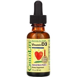 Вітамін D3 для дітей ChildLife Vitamin D3 Drops в краплях зі смаком ягід 26.9 мл (CDL10900)