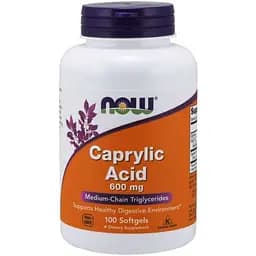 Натуральная добавка Now Caprylic Acid 600 mg 100 капсул