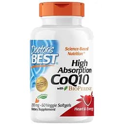 Натуральная добавка Doctor's Best CoQ10 BioPerine 200 mg 60 гелевых вегакапсул