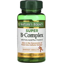Комплекс вітамінів Nature's Bounty Super B-Complex with Folic Acid Plus Vitamin C 150 таблеток
