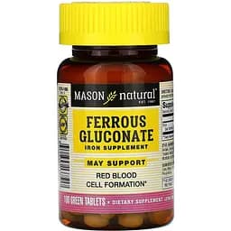Глюконат железа Mason Natural Ferrous Gluconate 240 мг 100 таблеток