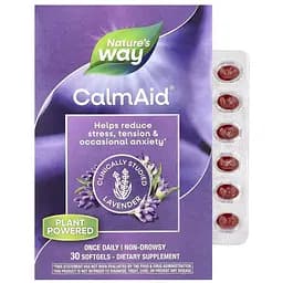 Лавандовое масло Nature's Way CalmAid, 30 капсул для эмоционального баланса и расслабления