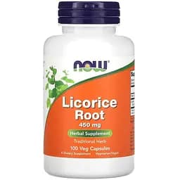 Натуральная добавка Now Licorice Root 450 mg 100 вегакапсул