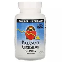 Натуральна добавка Source Naturals Policosonol Cholesterol Complex, 60 таблеток для зниження рівня холестерину