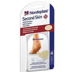 Пластырь мозольный Nordeplast Вторая кожа гидроколлоидный от влажных мозолей 44х69 мм 4 шт.