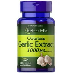 Часник Puritan's Pride Odorless Garlic без запаху 1000 мг 100 капсул