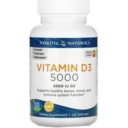 Вітамін D3 Nordic Naturals Vitamin D3 5000 IU, 120 капсул - Апельсин