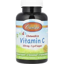 Вітаміни Carlson Laboratories Carlson For Kids Chewable Vitamin C 60 tabs (1086-2023-10-4563)