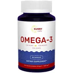 Омега-3 Sunny Caps 1000 мг 100 гелевих капсул
