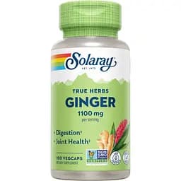 Корінь імбиру Solaray Ginger Root 1100 мг (2 порції по 550 мг) 100 вегетаріанських капсул (2023-10-3010)