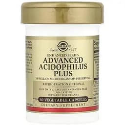 Пробіотики Solgar Advanced Acidophilus Plus 60 вегетаріанських капсул