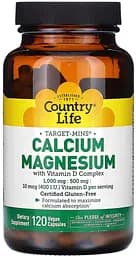 Витамины и минералы Country Life Calcium Magnesium with Vitamin D, 120 вегакапсул