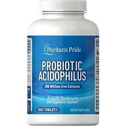 Пробіотики і пребіотики Puritan's Pride Probiotic Acidophilus 250 таблеток