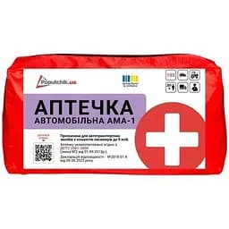 Аптечка медицинская автомобильная АМА-1 согласно ДСТУ 3961-2000 Poputchik мягкий футляр (02-076-М) 