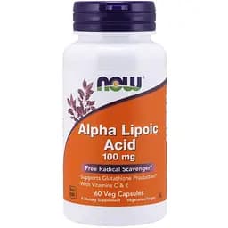 Естественная добавка Now Alpha Lipoic Acid 100 mg 60 вегакапсул