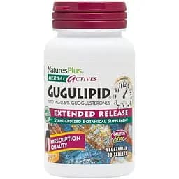 Гугулипид Natures Plus Herbal Actives Gugulipid, 30 таблеток для поддержки уровня  холестерина