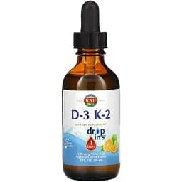 Вітамін D3+K2 KAL Vitamin D3 K2 Drop цитрусовий смак 59 мл 