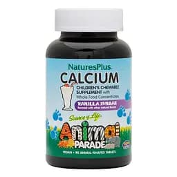 Вітаміни та мінерали NaturesPlus Animal Parade Calcium 90 жувальних таблеток ваніль