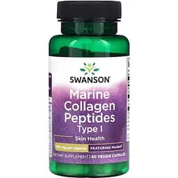 Коллаген Swanson Marine Collagen Peptides Type I Featuring Morikol 500 мг 60 капсул
