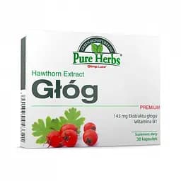 Екстракт глоду та вітамін В1 Olimp Sport Nutrition Pure Herbs Glog Premium, 30 капсул для підтримки серця - мініатюра 1