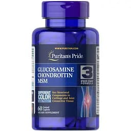 Глюкозамін хондроїтин і МСМ Puritan's Pride Double Strength Glucosamine Chondroitin MSM 60 каплет
